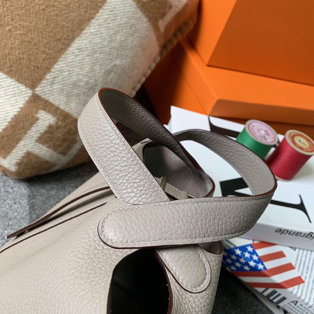 에르메스 피코탄18 화이트그레이 은장 끌레망스 가죽